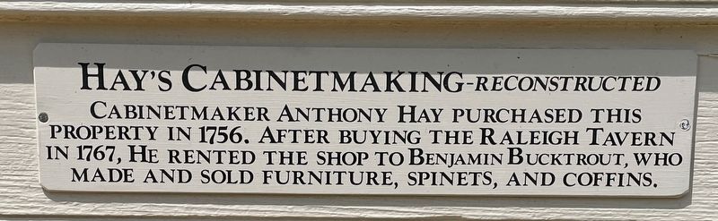 Hays Cabinetmaking Marker. Click for full size. Hays Cabinetmaking Marker image. Click for full size.
