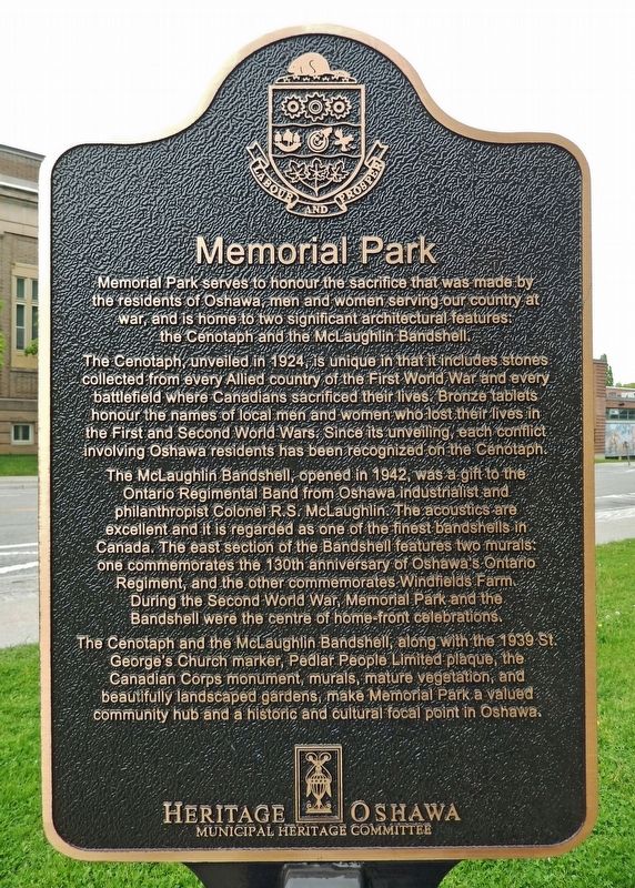 Memorial Park Marker. Click for full size. Memorial Park Marker image. Click for full size.