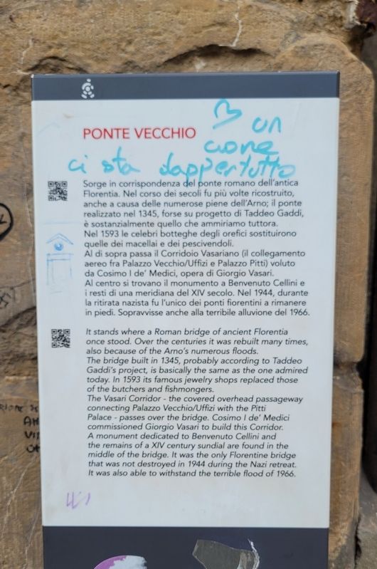 Ponte Vecchio / Old Bridge Marker image. Click for full size.