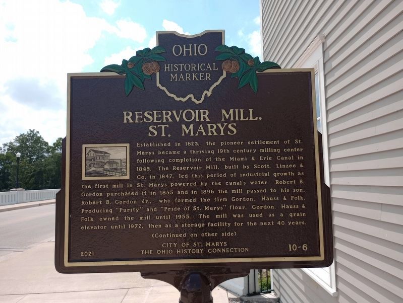 Reservoir Mill, St. Marys Marker. Click for full size. Reservoir Mill, St. Marys Marker image. Click for full size.