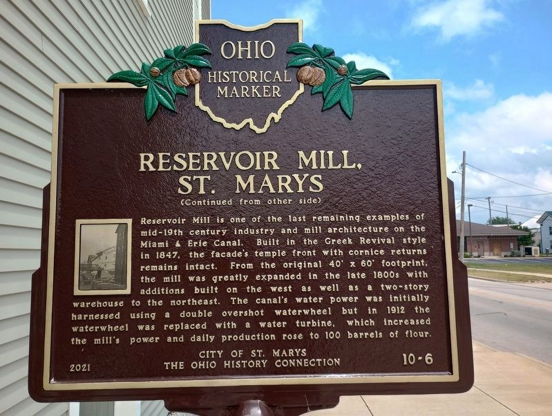 Reservoir Mill, St. Marys Marker. Click for full size. Reservoir Mill, St. Marys Marker image. Click for full size.