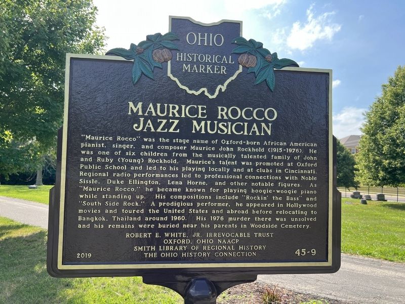 Maurice Rocco Jazz Musician side of marker image. Click for full size.