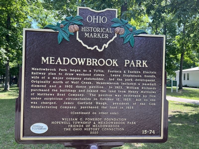 Meadowbrook Park Marker Side A image. Click for full size.