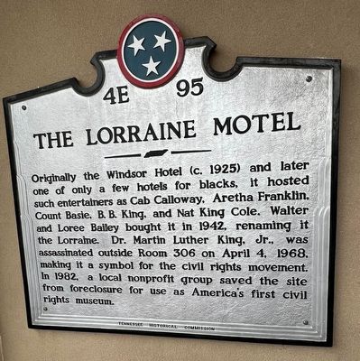 The Lorraine Hotel Marker image. Click for full size.