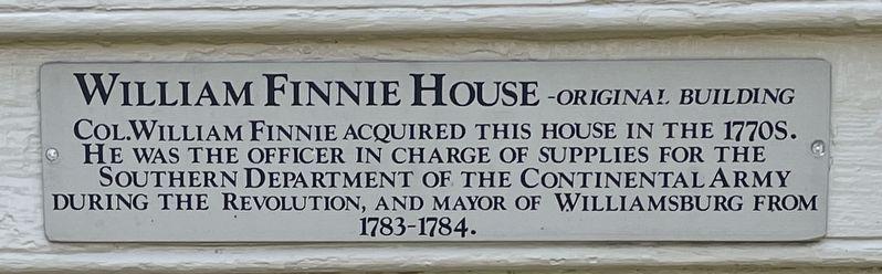 William Finnie House Marker image. Click for full size.
