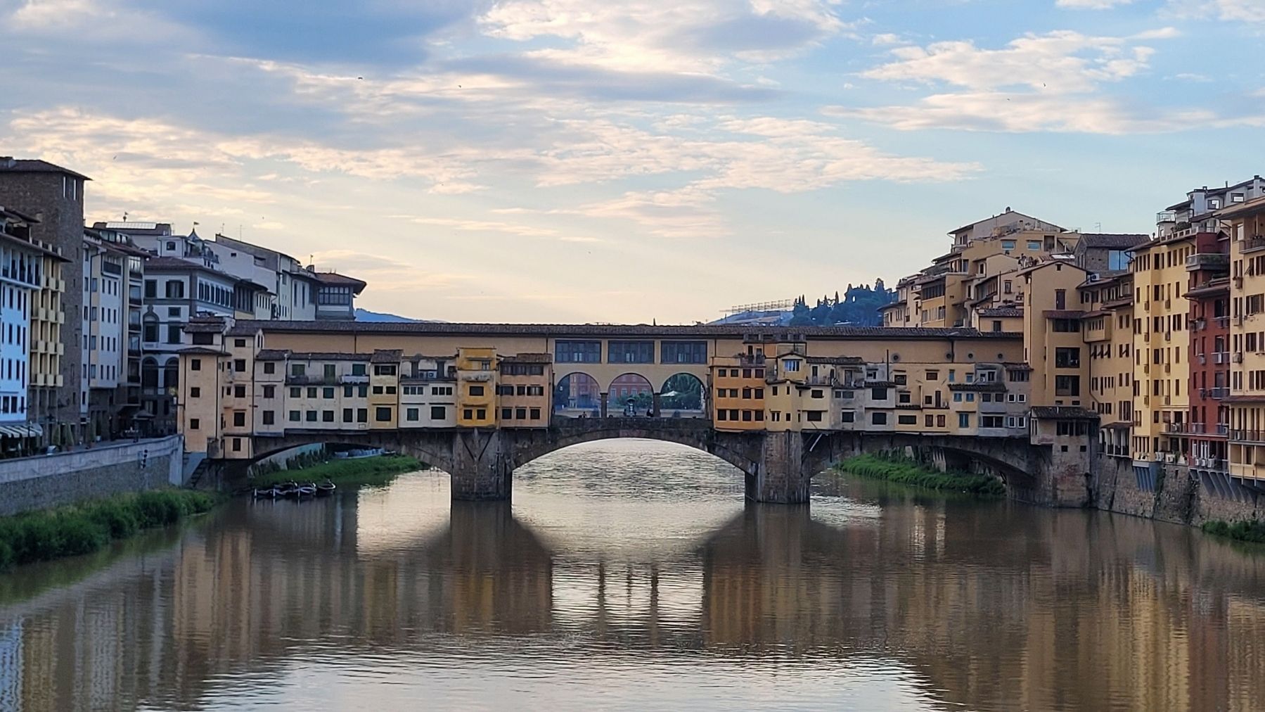 The view of the Ponte Vecchio (Old Bridge) looking east from another bridge image. Click for full size.
