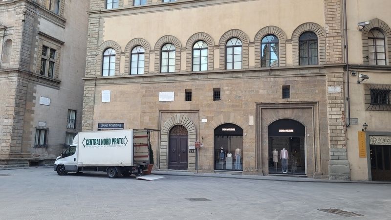 The Gio Pietro Vieusseux Marker is behind the truck and above the the doorway image. Click for full size.