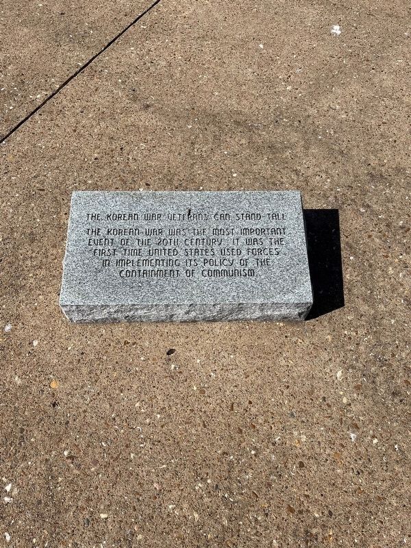 Korean War Veterans Can Stand Tall Marker image. Click for full size.