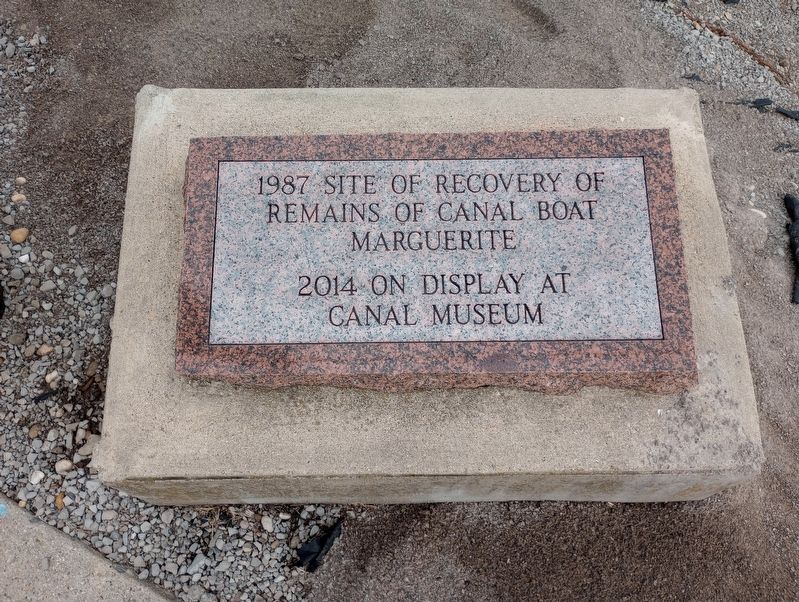 Marguerite Canal Boat Recovery Site Marker image. Click for full size.
