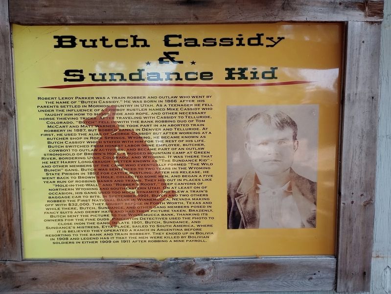 Butch Cassidy & Sundance Kid Marker image. Click for full size.