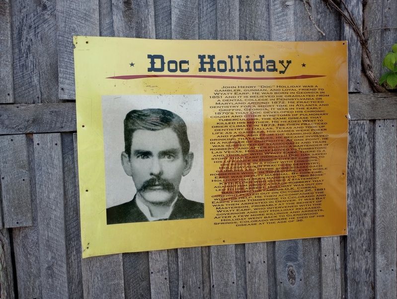 Doc Holliday Marker image. Click for full size.