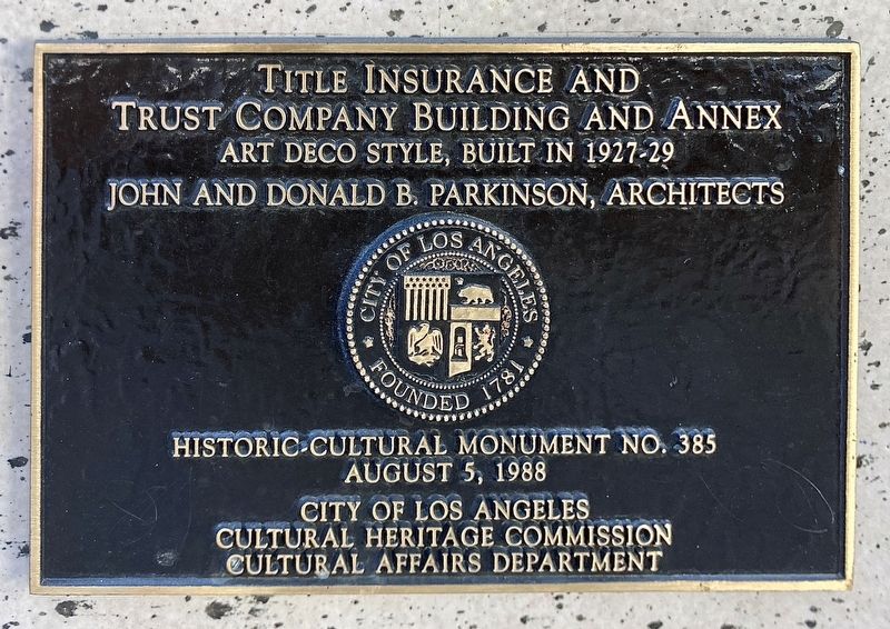 Title Insurance Building Marker image. Click for full size.