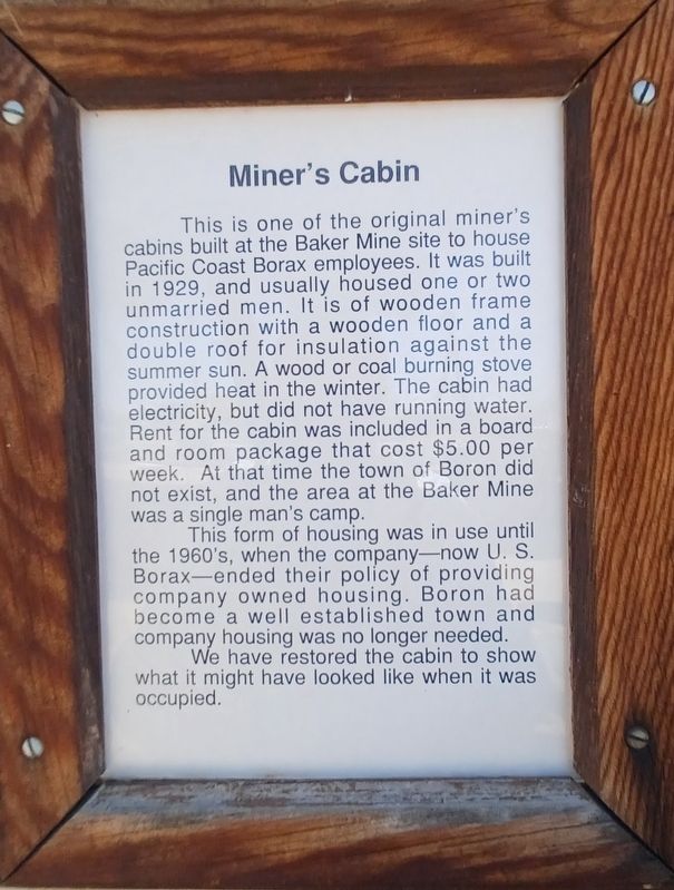 Miner's Cabin Marker image. Click for full size.