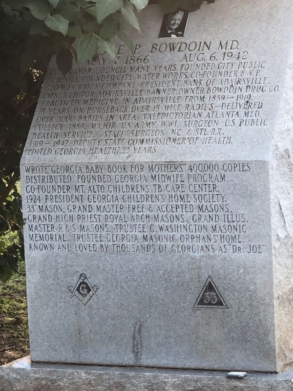 Joe P. Bowdoin, M.D. Marker. Click for full size. Joe P. Bowdoin, M.D. Marker image. Click for full size.