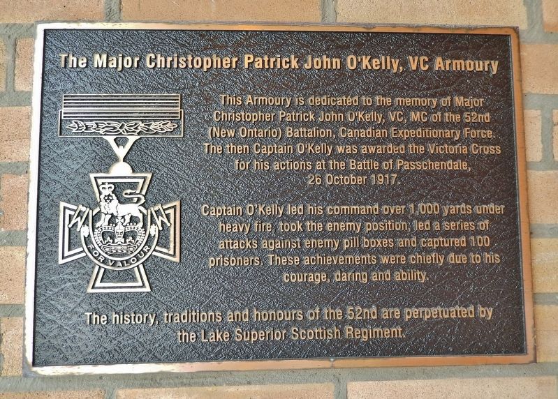 The Major Christopher Patrick John O'Kelly, VC Armoury Marker image. Click for full size.