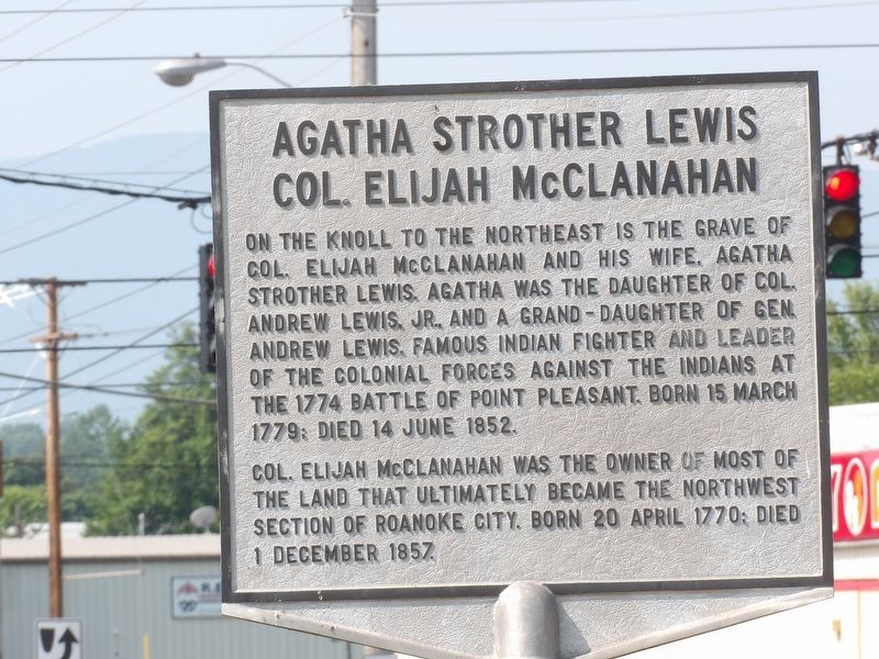 Agatha Strother Lewis/Col. Elijah McClanahan Marker image. Click for full size.