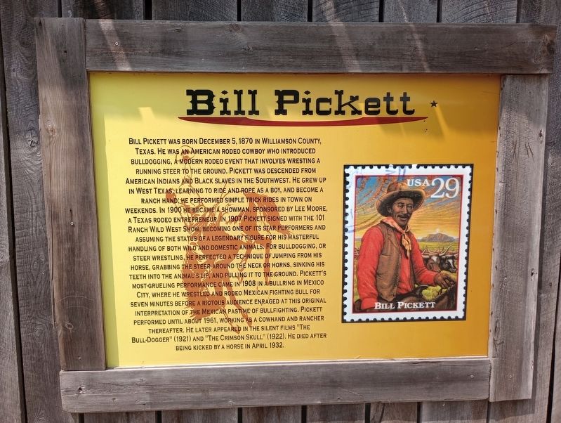Bill Pickett Marker image. Click for full size.