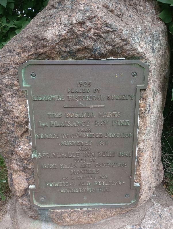 La Plaisance Bay Pike and Springville Inn Marker image. Click for full size.