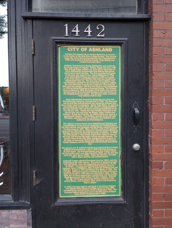 City Of Ashland Marker image. Click for full size.
