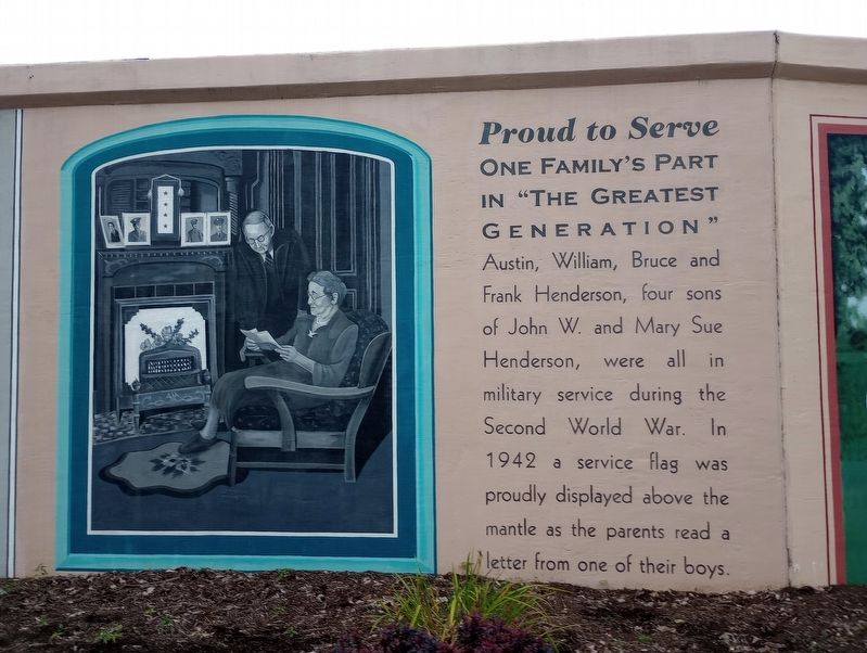 Proud to Serve One Family's Part in "The Greatest Generation" Marker image. Click for full size.