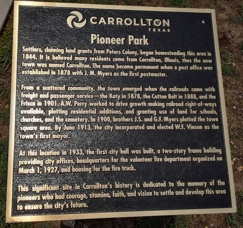 Pioneer Park Marker. Click for full size. Pioneer Park Marker image. Click for full size.