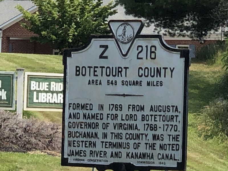 Botetourt County side of marker image. Click for full size.