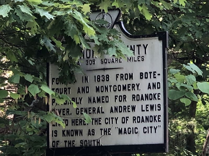 Roanoke County side of marker image. Click for full size.
