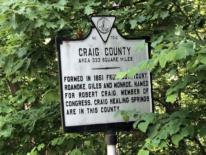 Craig County side of marker image. Click for full size.