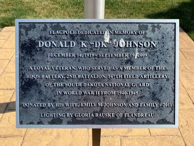 Flagpole Dedication Marker. Click for full size. Flagpole Dedication Marker image. Click for full size.