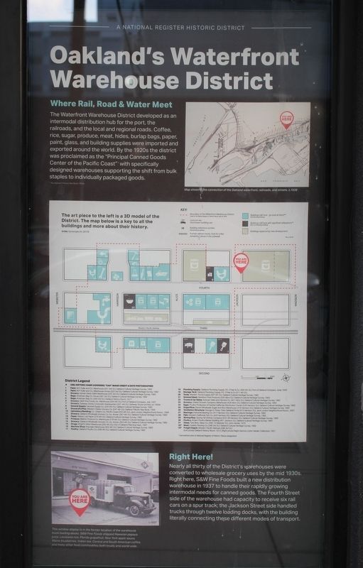 Oakland�s Waterfront Warehouse District Marker image. Click for full size.