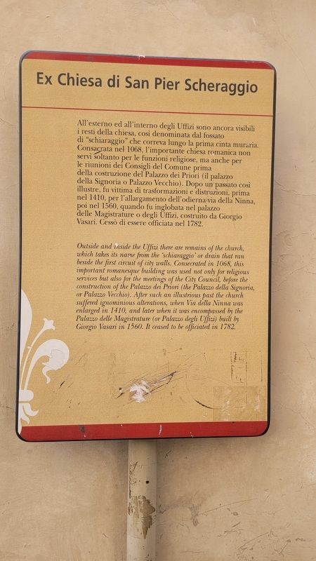 Ex Chiesa di San Pier Scheraggio / Former Church of San Pier Scheraggio Marker image. Click for full size.