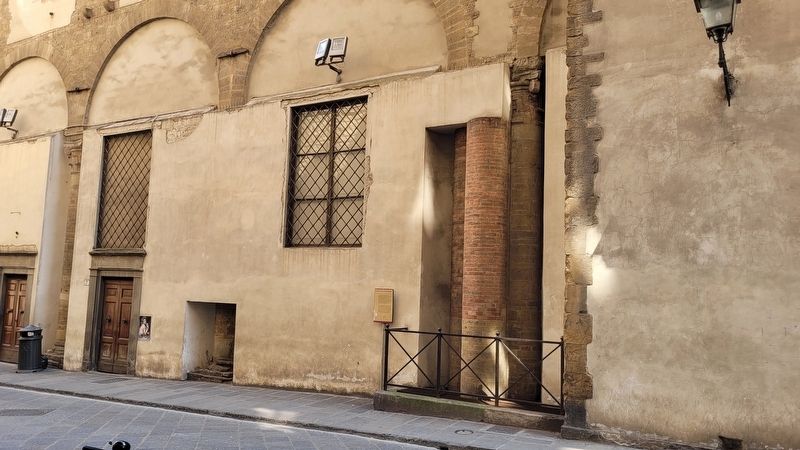 The marker is located along the street of the old church image. Click for full size.