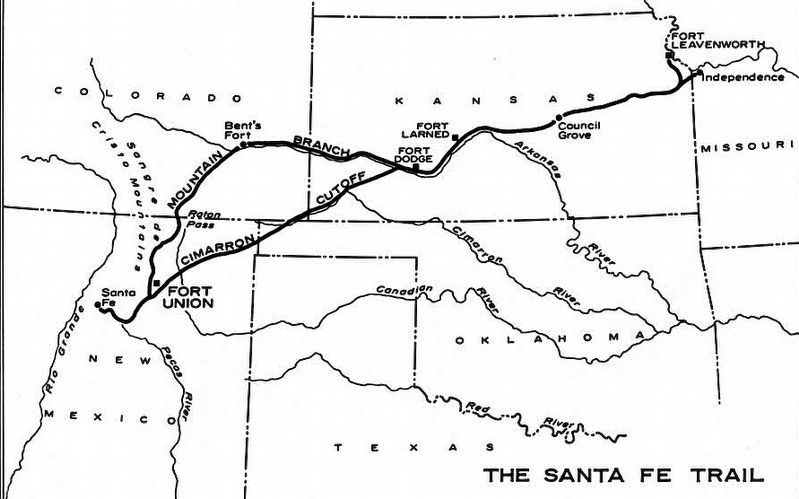 Map of the Santa Fe Trail image. Click for full size.