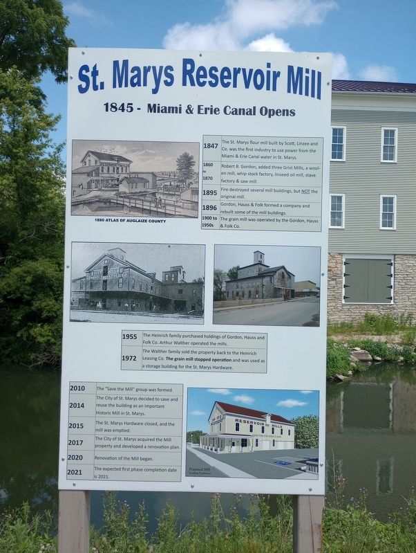 St. Marys Reservoir Mill Marker image. Click for full size.