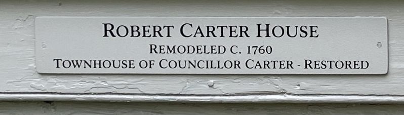 Robert Carter House Marker image. Click for full size.
