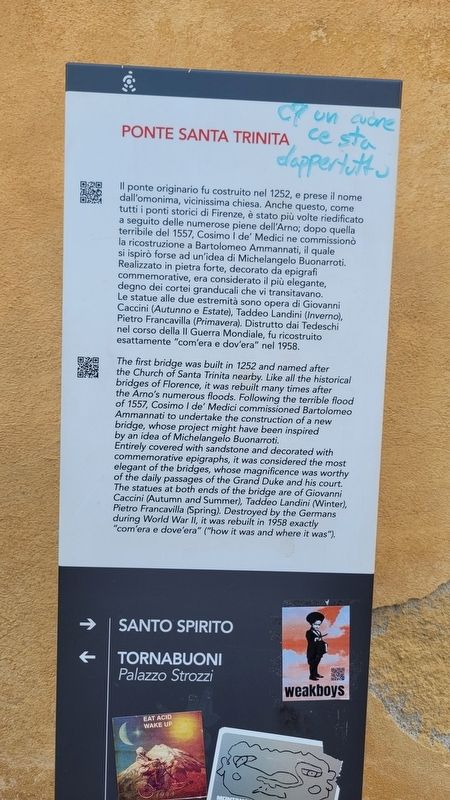 Ponte Santa Trinita / Holy Trinity Bridge Marker image. Click for full size.