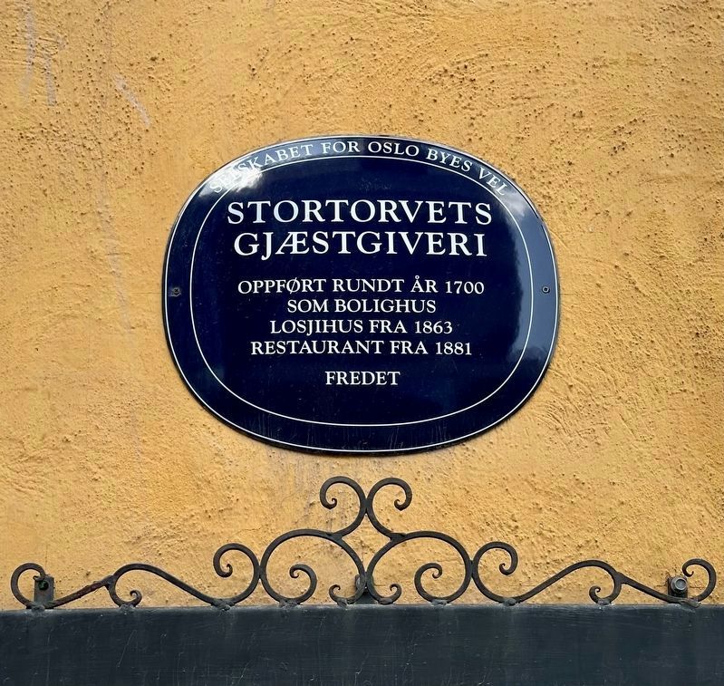 Stortorvets Gjaestgiveri / Stortorvets Inn Marker image. Click for full size.
