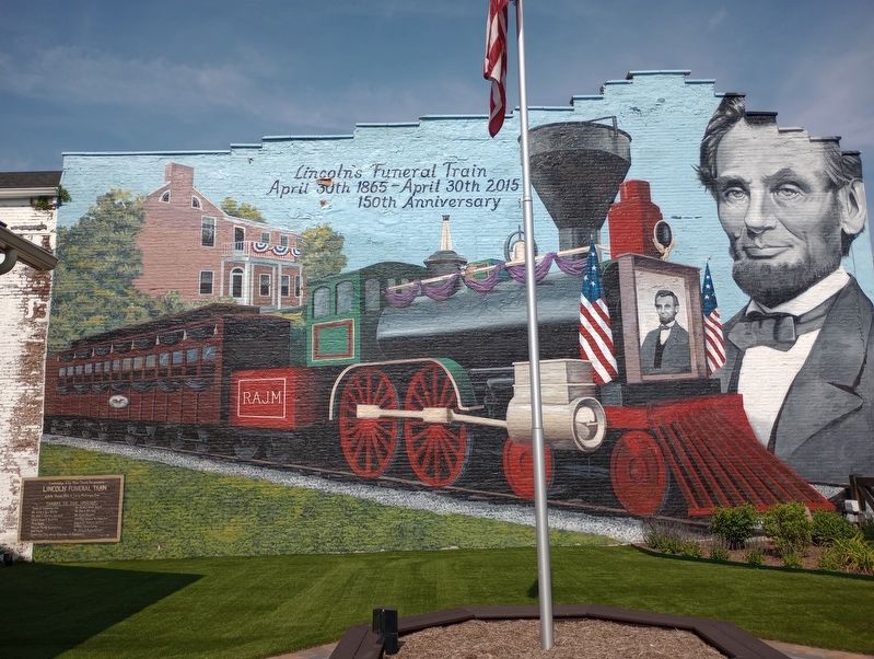 Lincoln's Funeral Train Marker. Click for full size. Lincoln's Funeral Train Marker image. Click for full size.