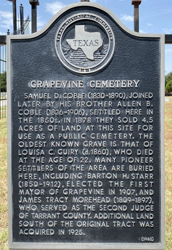 Grapevine Cemetery Marker image. Click for full size.