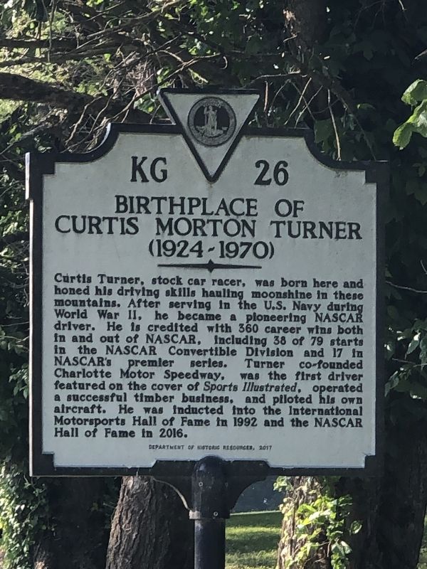 Birthplace of Curtis Morton Turner Marker. Click for full size. Birthplace of Curtis Morton Turner Marker image. Click for full size.