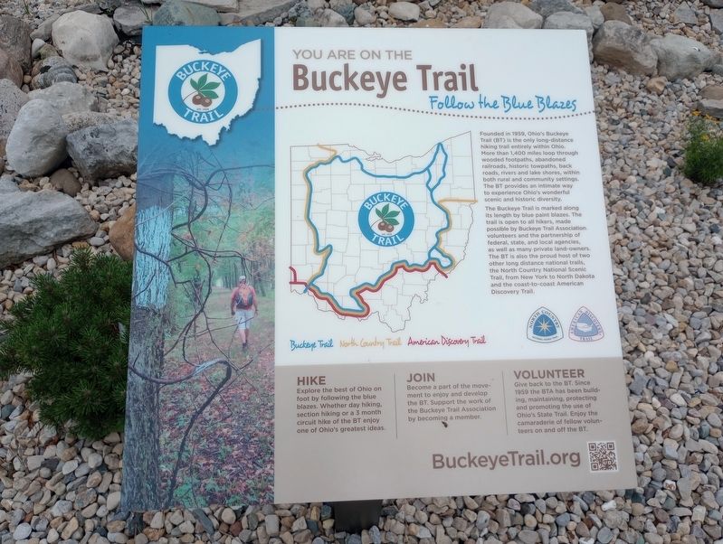 You Are On The Buckeye Trail Marker. Click for full size. You Are On The Buckeye Trail Marker image. Click for full size.