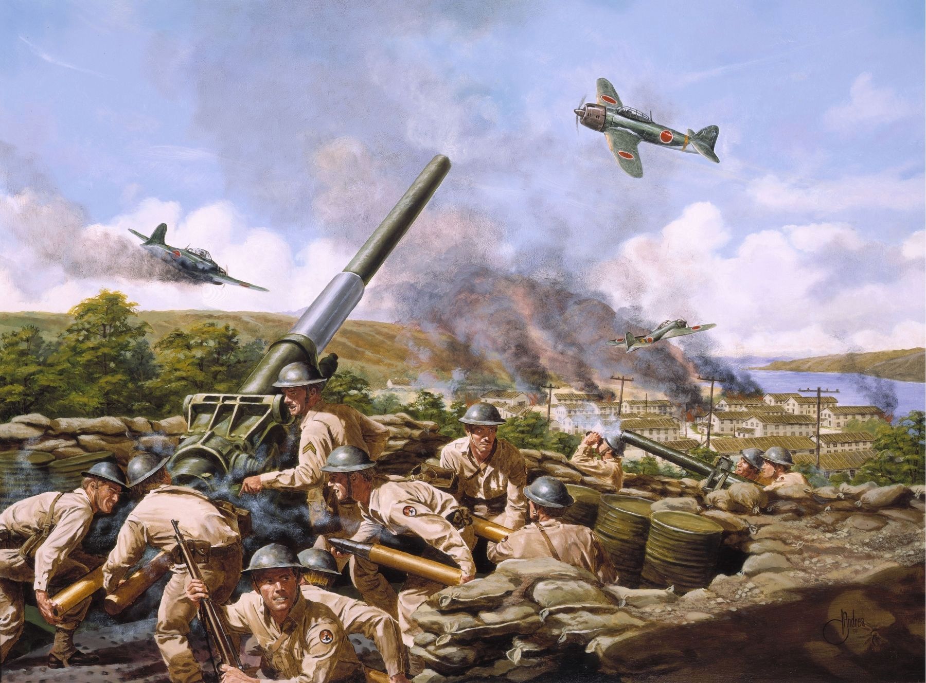 <i>Defense of the Aleutians</i> - a National Guard Heritage Painting image. Click for more information.