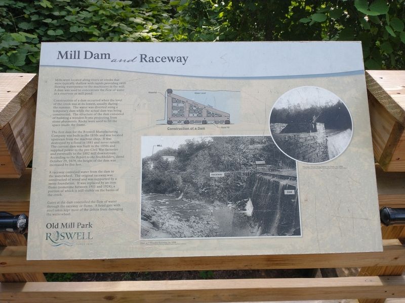 Mill Dam and Raceway Marker image. Click for full size.