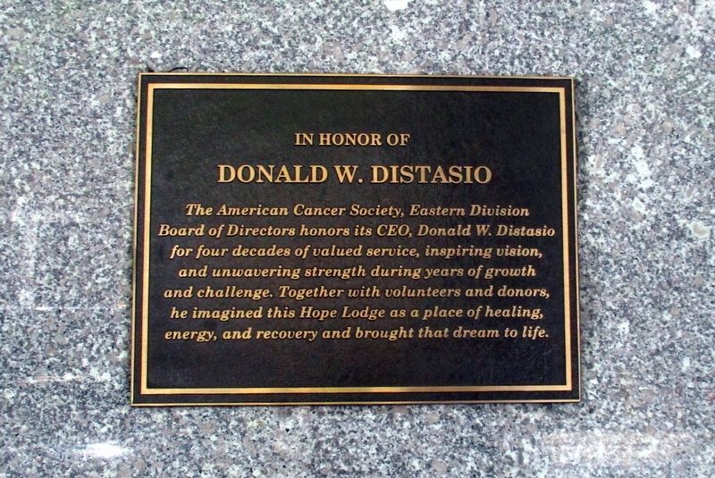 In Honor Of Donald W. Distasio plaque image. Click for full size.