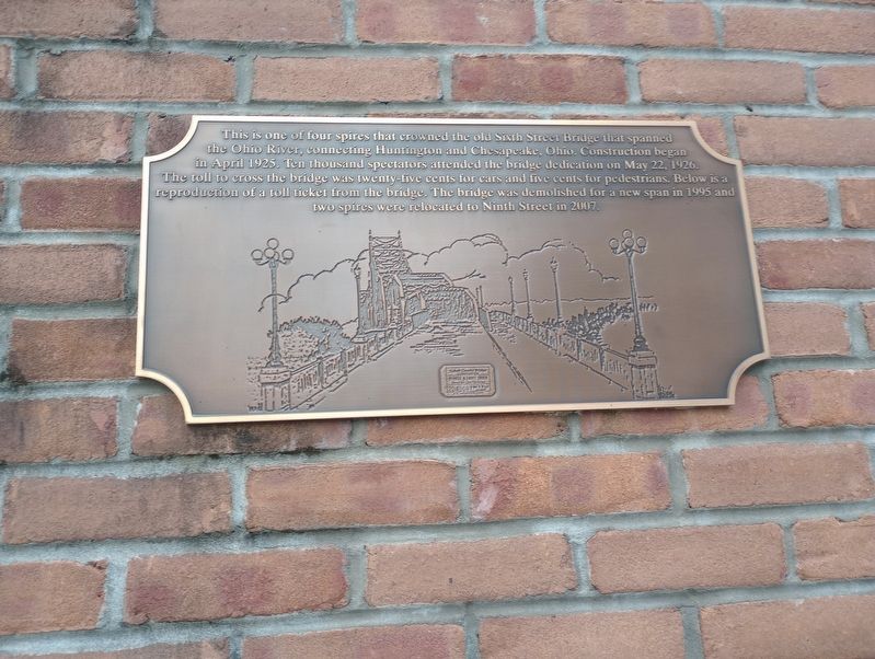 Sixth Street Bridge Spire Marker. Click for full size. Sixth Street Bridge Spire Marker image. Click for full size.