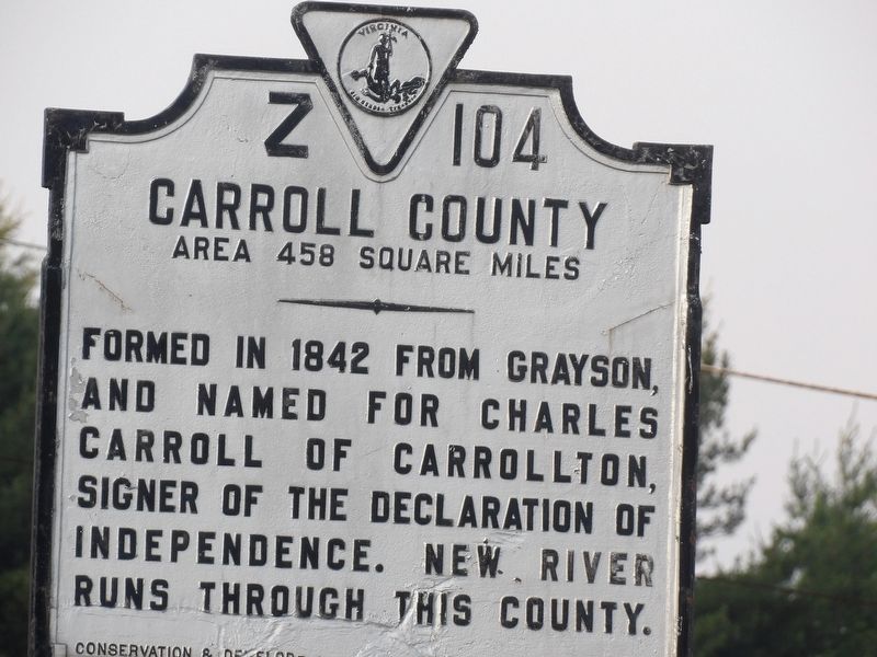 Carroll County side of marker image. Click for full size.