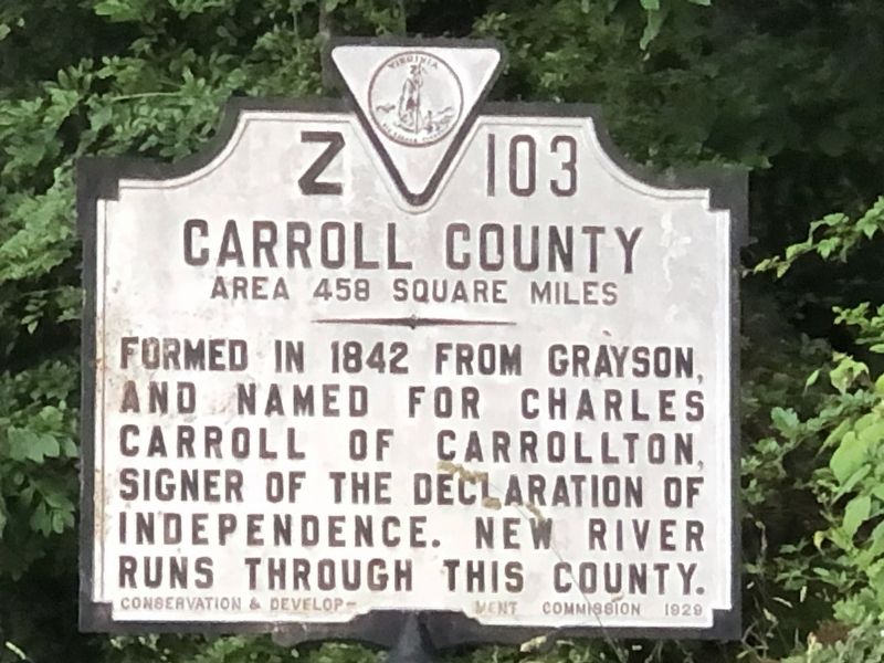 Carroll County side of marker image. Click for full size.