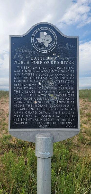 Battle of North Fork of Red River Marker image. Click for full size.
