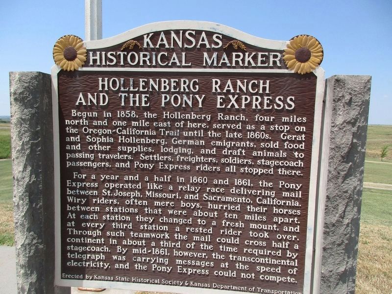 Hollenberg Ranch and the Pony Express Marker image. Click for full size.