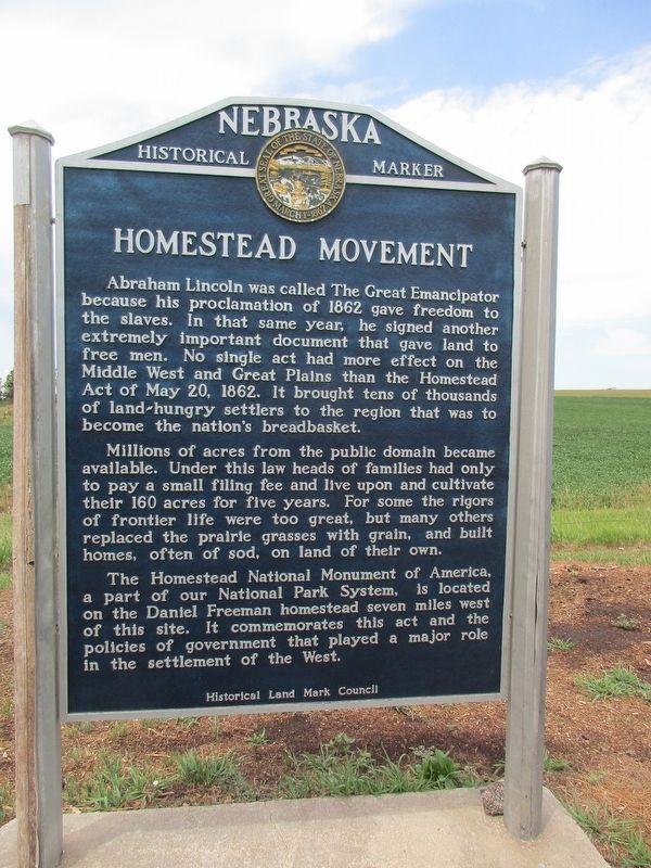 Homestead Movement Marker image. Click for full size.